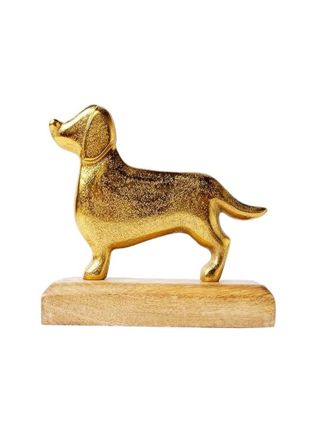 HEYEARTH Dog Showpiece | Metal Dog | Figurine -Fengshui | Modern Classy | Designer | Decoration for Livingroom | home decor items for tv unit | showpiece for gift, living room, office desk - Image 1